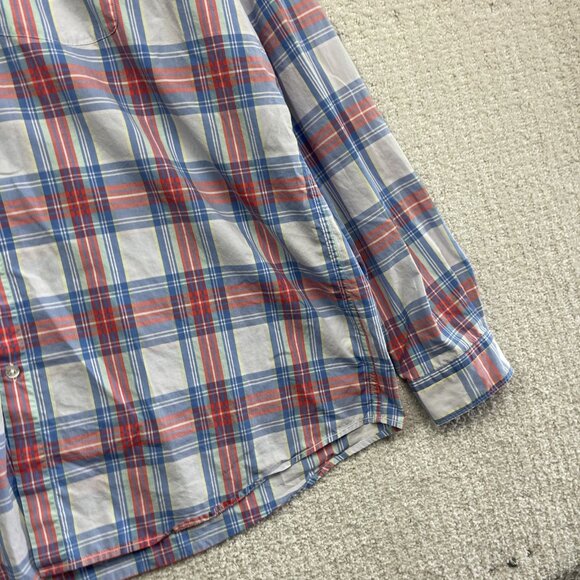 Lacoste Mens Sz 44 Classic Fit Pink & Blue Plaid Button Down Dress Shirt Casual - Picture 5 of 14